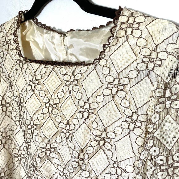 Vintage 1960s Bobbi Brooks Lace Mini Dress S/M - Picture 3 of 10